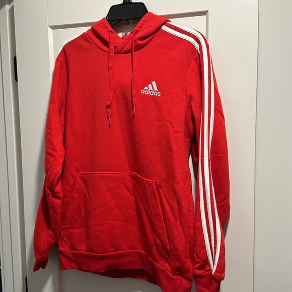 Adidas red hoodie kangaroo pocket size M - Picture 4 of 5